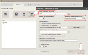 adicione um destino em nuvem