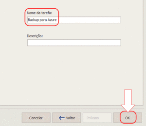 Escolha um nome para a tarefa de backup