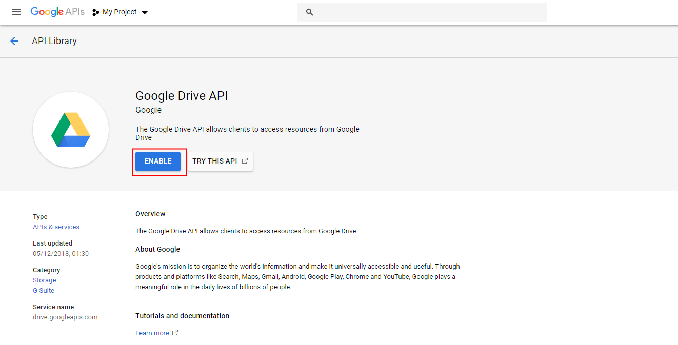 How To Enable Google Drive Api And Get Client Credentials