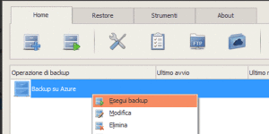 Eseguire il backup