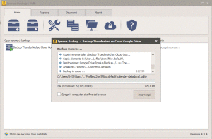 Esecuzione Backup su Cloud