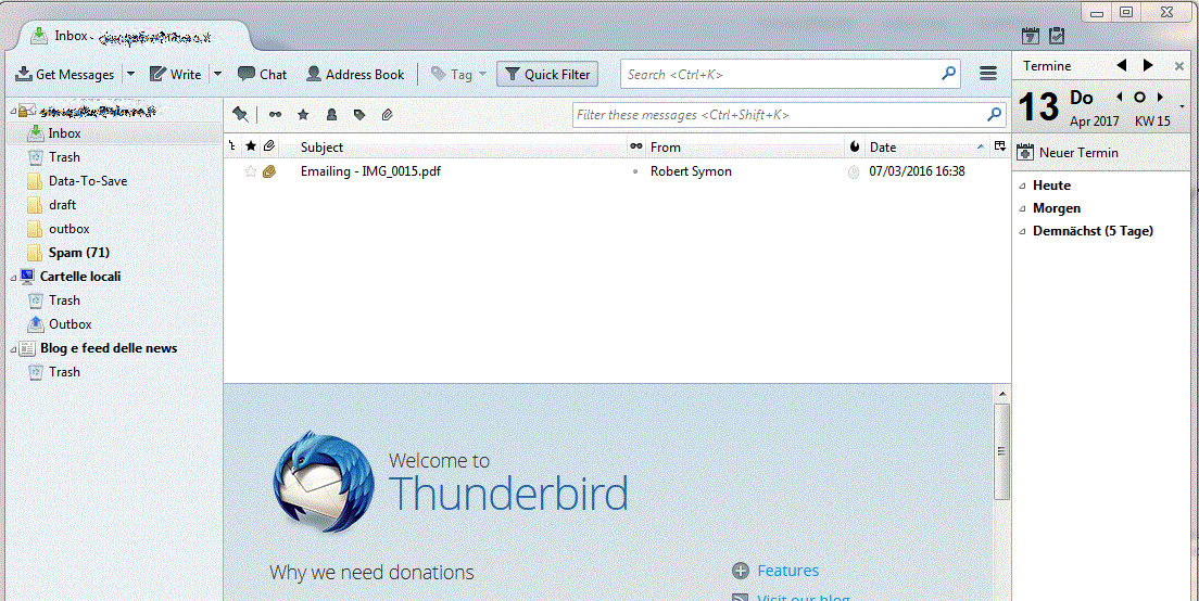backing up emails in thunderbird