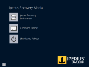 Iperius Recovery Environment - Main window