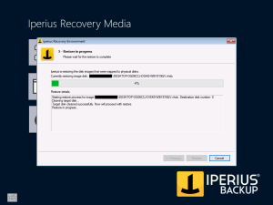 Iperius Recovery Environment - Running restore