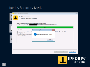 Iperius Recovery Environment - Restore process end