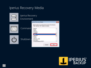 Iperius Recovery Environment - Keyboard Layout