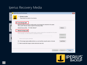 Iperius Recovery Environment - Path selection