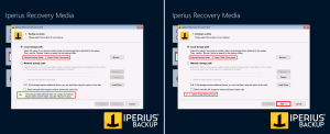 Iperius Recovery Environment - Path selection