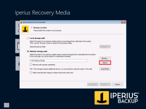 Iperius Recovery Environment - Network Path