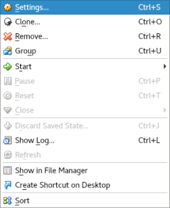 menu vm settings