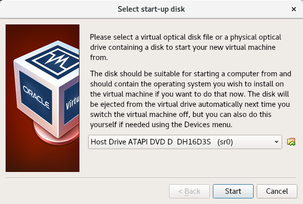 select start-up disk