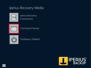 Iperius Recovery Environment - Main Window